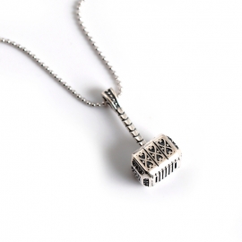 Thors hammer s925 sterling silver necklace pendant necklace female