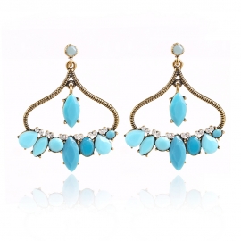 Hollow earrings european and american new resin diamond earrings retro fashion gemstone earrings