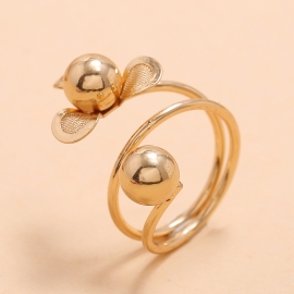 European and american cross-border sources of hot-selling explosive flower spring ring fashion personality simple metal trefoil flower ring