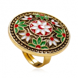 Personality exaggerated opening adjustable ring fashion bohemian indian wind dripping oil ring