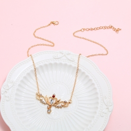 European and american fashion simple new clavicle chain short necklace pendant sweater chain ladies crystal multi-layer necklace