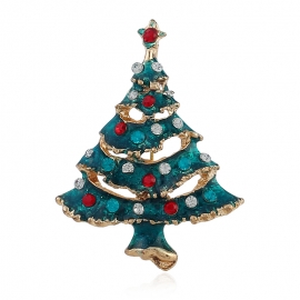 European and american fashion clothing creative dark green brooch golden christmas tree brooch