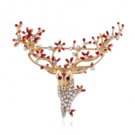 High-end oil drop deer head brooch