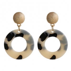 Fashion cross-border hot sale new european and american exaggerated earrings acetate plate geometric hollow acrylic leopard print earrings