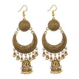European and american retro long moon-shaped earrings indian ethnic travel souvenir jewelry