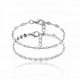 European and american cross-border jewelry wild niche chain sequin chain bracelet women simple geometric disc two-piece bracelet