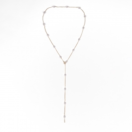 European and american cross-border jewelry simple geometric wild oval necklace female temperament long tassel pearl chain necklace