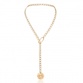 European and american cross-border jewelry, creative rectangular irregular item, female personality crab embossed long sweater chain