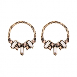 European and american fashion jewelry factory direct sales ladies diamond retro ring alloy earrings