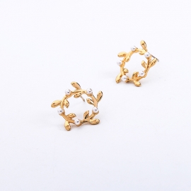 Silver needle all-match earrings new mori series simple garland earrings european and american personality pearl stud earrings