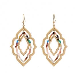 Alloy plating exaggerated hollow multi-layer earrings female european and american style fashion trend earrings