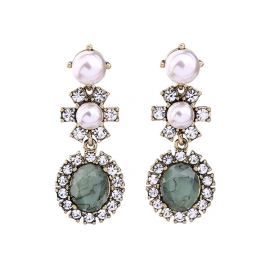 New fashion accessories manufacturers wholesale european and american jewelry ladies diamond pearl crystal gemstone flower earrings earrings