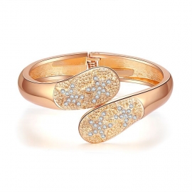 European and american foreign trade fashion diamond bracelet ladies star double-headed symmetrical alloy gold-plated open bracelet wholesale