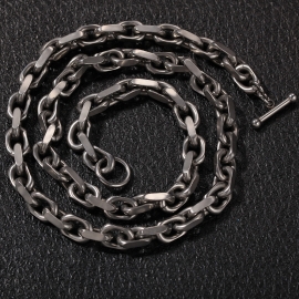 European and american stainless steel cross chain o-chain bracelet necklace trendy male hip hop rap street dance performance accessories