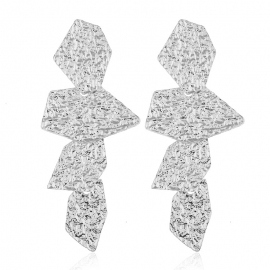 European and american style fashion exaggerated irregular metal texture earrings alloy geometric cross-border hot selling wild retro earrings
