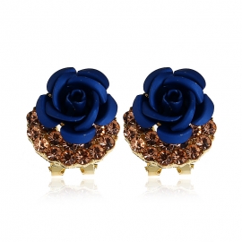 European and american style fashion high-end exquisite earrings tin flower diamond multicolor earrings women simple and versatile trend earrings