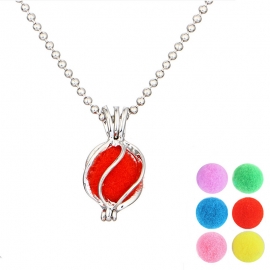European and american creative hot products rotating spherical aromatherapy necklace hollow diy openable multi-color ball pendant