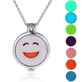 Cross-border hot sale european and american new products handmade diy aromatherapy luminous long sweater chain hip hop emoji bag pendant necklace