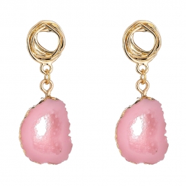 Yunnan clan style characteristic jewelry niche design hollow shaped earrings simple and versatile earlobe earrings