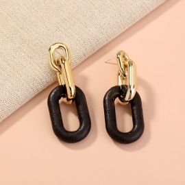 S925 silver needle europe and america long resin chain earrings europe and america cross-border trend color matching acrylic earrings jewelry