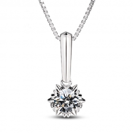 Multi-layered flower necklace with diamonds copper with gold electroplated finished necklace and zircon pendant