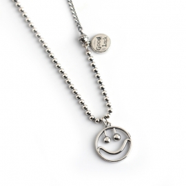 Retro thai silver old smile s925 sterling silver necklace female