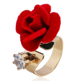 European and american fashion plush flower open ring cross-border new zircon inlaid bracelet