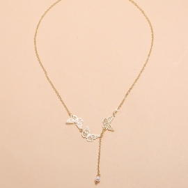 Temperament super xiansen exquisite necklace fashion trend personality simple hollow butterfly clavicle chain