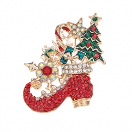 Clothing creative christmas high heels brooch