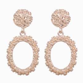 Cross-border explosion models european and american retro style metal pattern oval earrings female literary temperament palace style earrings wholesale