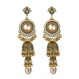 Fashion retro palace ethnic style diamond earrings european and american travel indian style atmospheric earrings