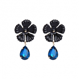 Elegant enamel glaze drop earrings female temperament european and american fashion trend wild earrings