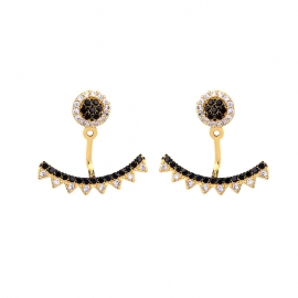 925 silver needle flower zircon inlaid diamond earrings female japanese and korean trendy fashion wild detachable earrings