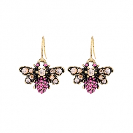 Retro diamond cute bee earrings female european and american fashion trendy insect earrings