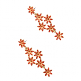 European and american ear jewelry wholesale factory direct sales long flower high-end pendants ladies earrings earrings