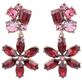 Crystal flower earrings female temperament all-match super flash dress earrings european and american wish aliexpress cross-border jewelry on behalf of