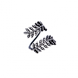 Alloy diamond leaf ring female creative wild japanese and korean fashion trendy leaf ring personality simple jewelry