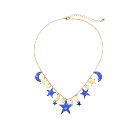 Simple star moon pendant necklace women european and american style fashion temperament necklace wish cross-border explosion