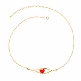 Korean fashion ladies necklace heart-shaped enamel drop oil pendant necklace temperament girl small fresh accessories