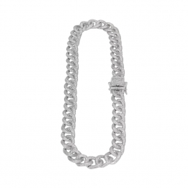 European and american hip-hop mens zircon cuban necklace dj rap performance personality fine zircon chain