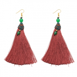 Bohemian retro big earrings, ethnic style fashion long tassel earrings women yiwu small jewelry wholesale