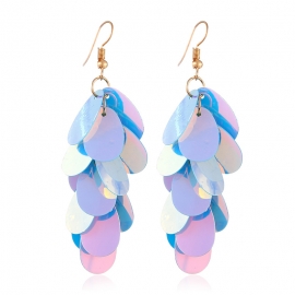 Summer fashion explosive exaggerated earrings european and american exaggerated long sequin earrings multicolor sequin tassel earrings women