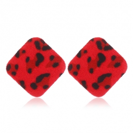 Fashion new creative wild simple earrings leopard print multicolor square european style earrings factory direct sales
