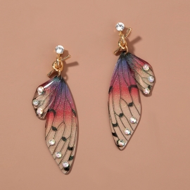 European and american cross-border new net red jewelry fashion long tassel ins simulation cicada wing earrings factory direct sales