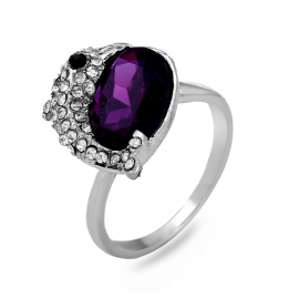 New personality dolphin gem ring creative crystal ring