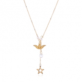 Fashionable personality metal bird star sweater chain chokers long necklace