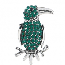 New color rhinestone animal brooch fashion personality woodpecker corsage female european and american fashion jewelry