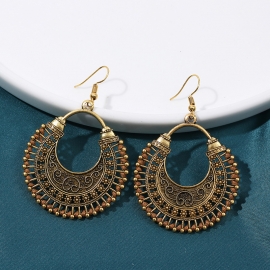 Cross-border retro earrings alloy winding earrings female original classic personality ethnic style hot-selling source jewelry