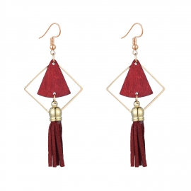 New style earrings online hot sale simple triangle jewelry tassel earrings wood earrings wholesale