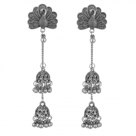 Cross-border e-commerce hot style peacock long chain tassel earrings ethnic style earrings women